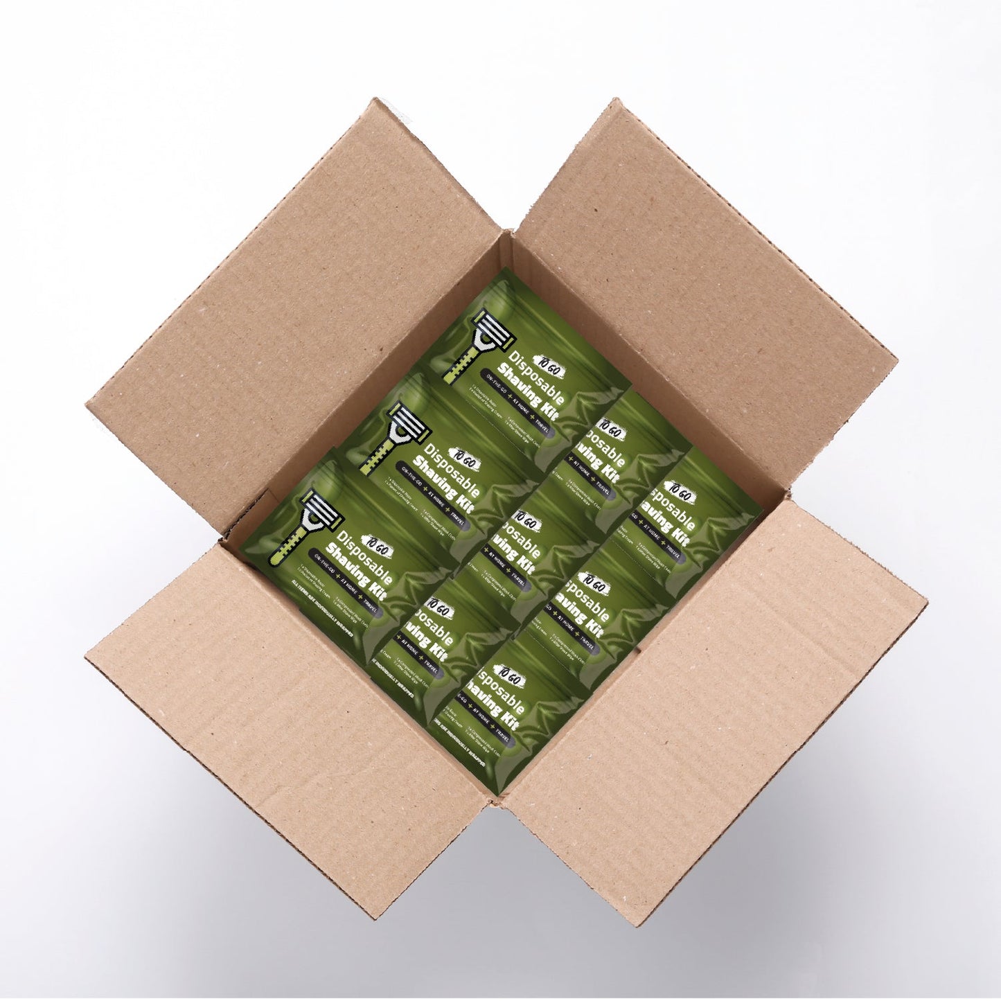 50 Pack – Bulk Shaving Kits with Razor, Shaving Cream, Washcloth, and Aftershave Wipe – Individual Hygiene Packs for Shelters, Charities, and Travel Programs