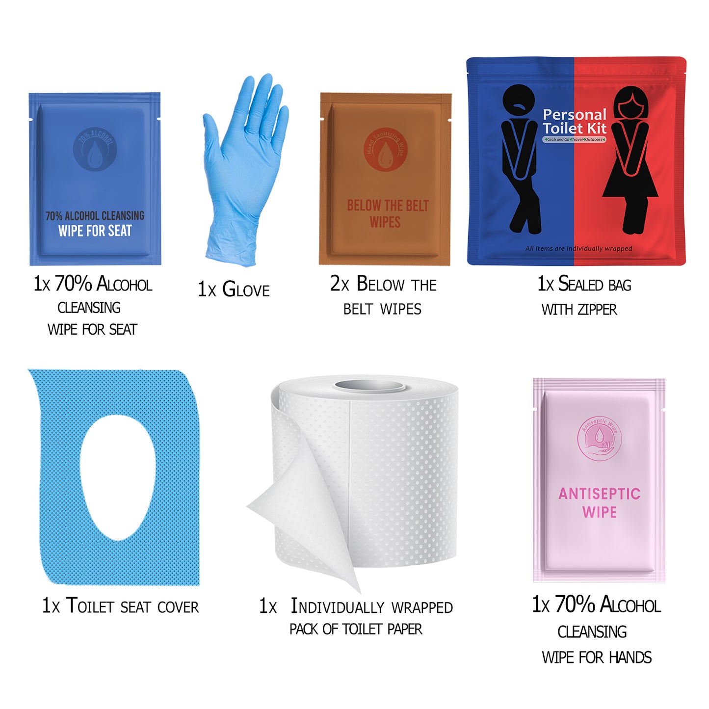 Red and Blue Toilet Kit