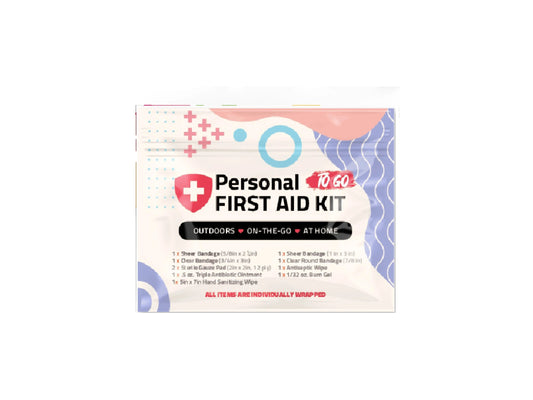 Personal First Aid Kit with shapes on it