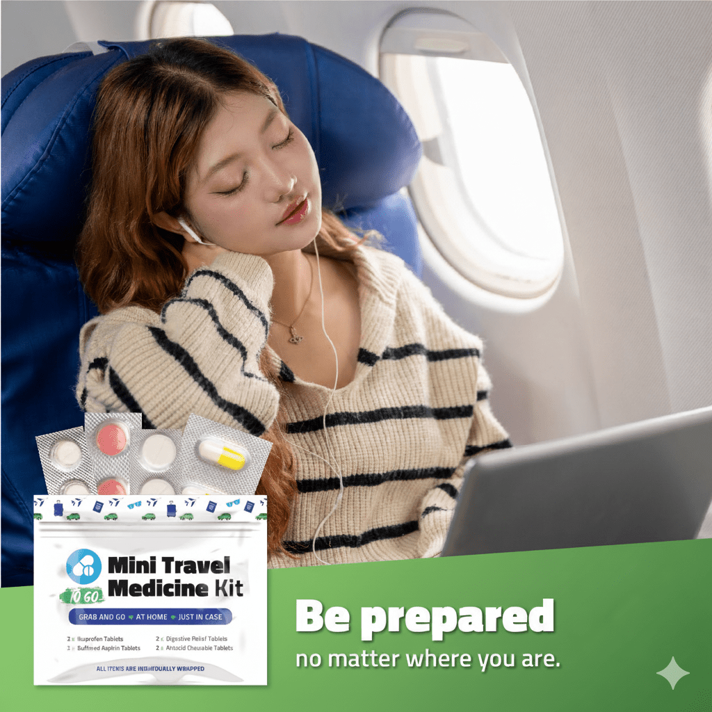 Green Mini Travel Medicine Kit