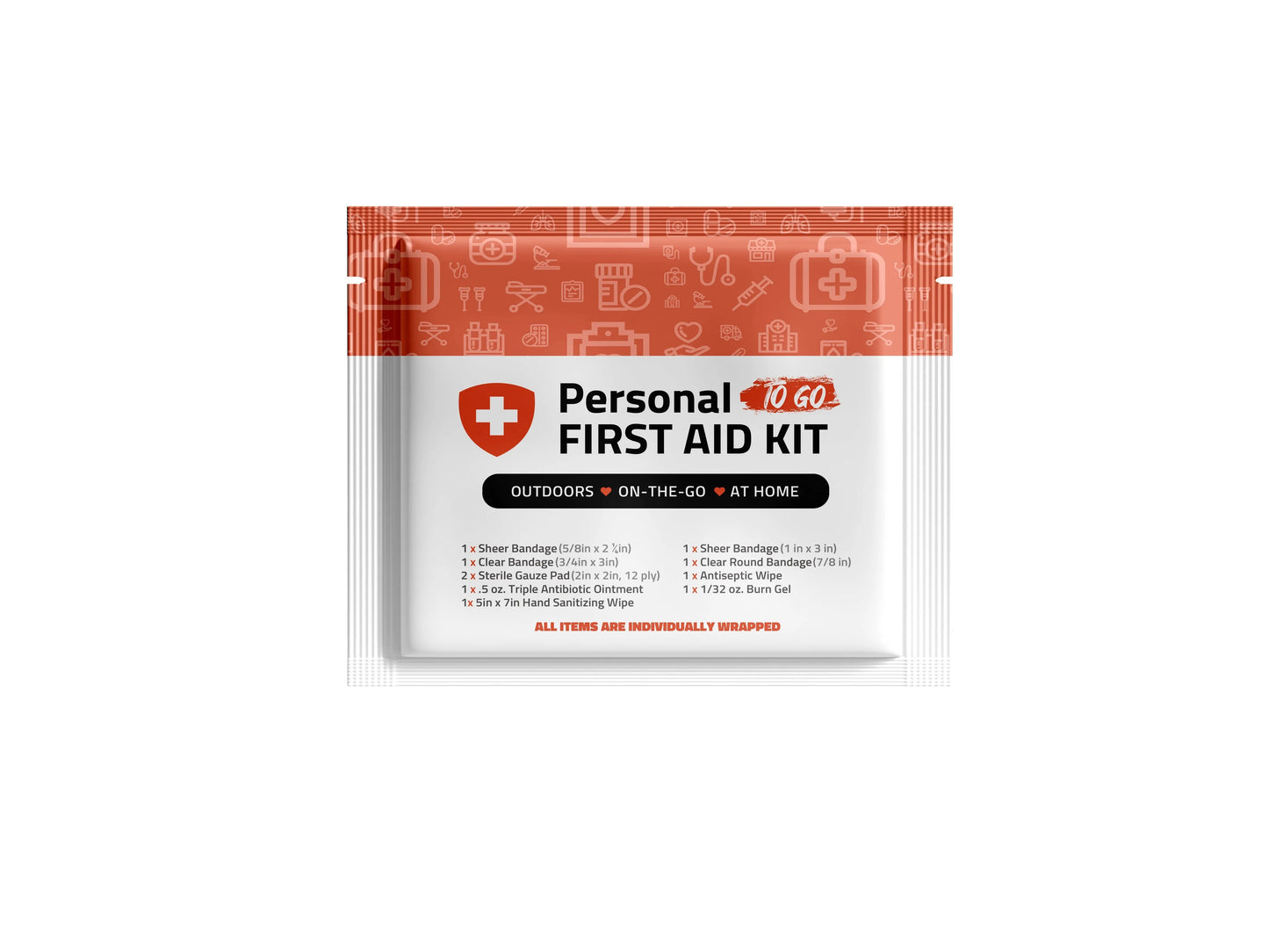 Compact Orange Mini First Aid Kit with essential first aid supplies for on-the-go, outdoor, and home use.