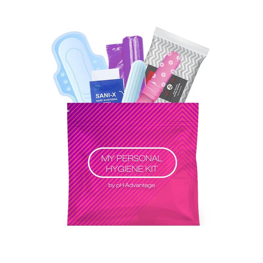 Single Feminine Hygiene Kit package with pink design containing period care essentials.