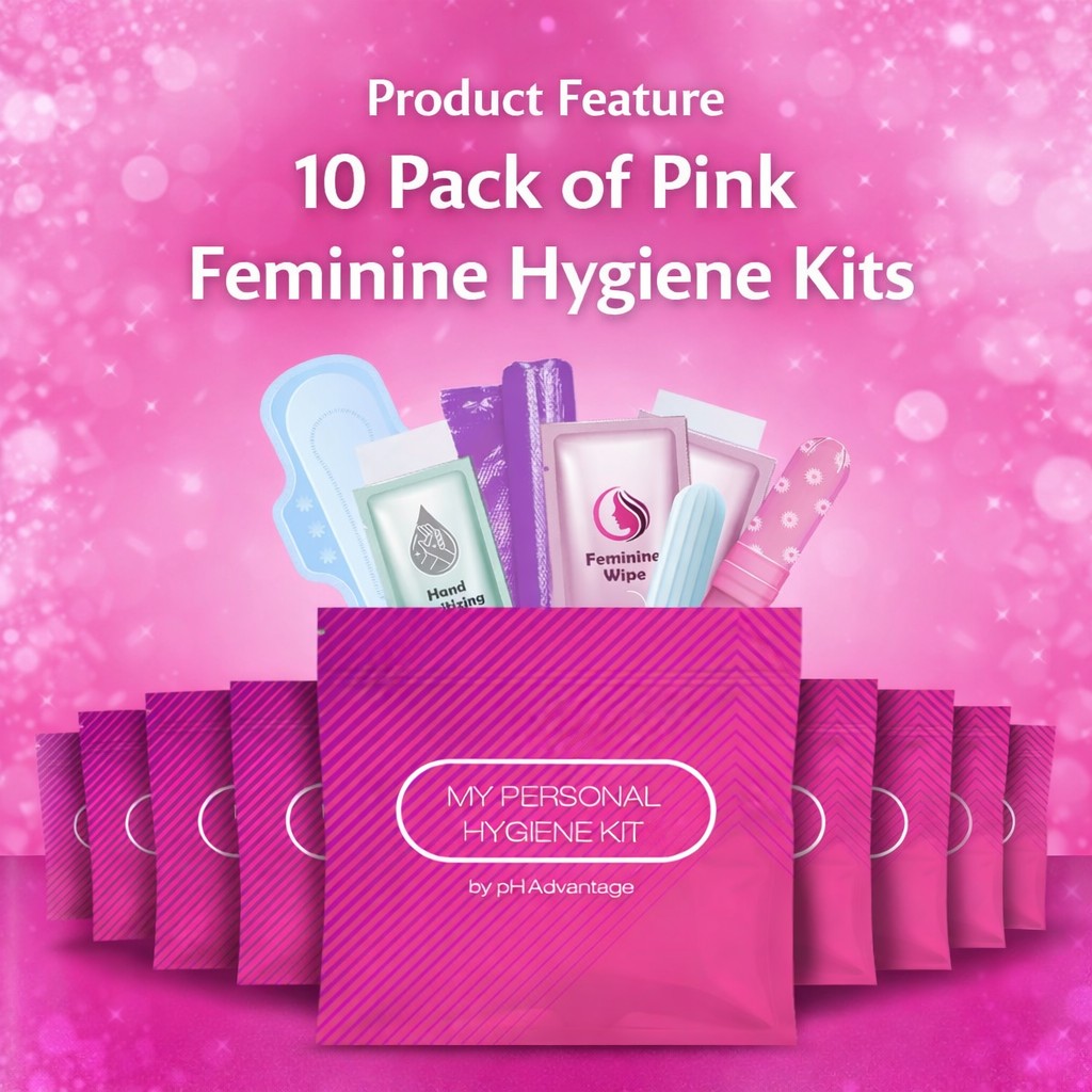 Hygiene Pink Routine Product Spotlight: 10 Pack of Pink Feminine Hygiene Kits – Kit U Safe