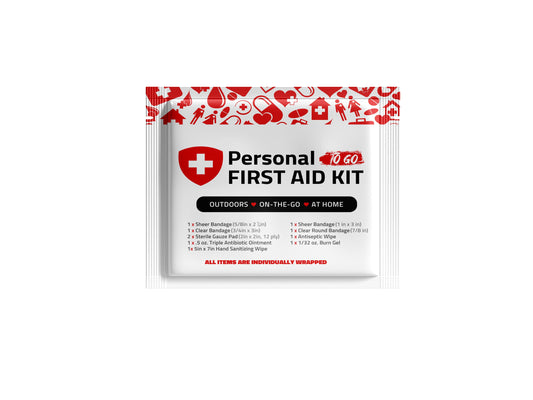Compact Kit U Safe travel-size first aid kit with essential supplies.