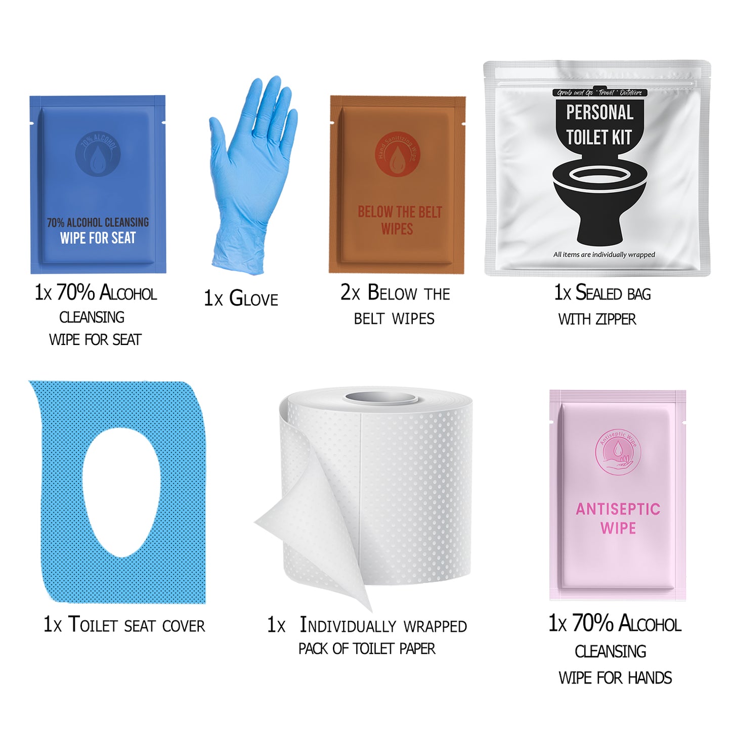 White and Black Toilet Kit