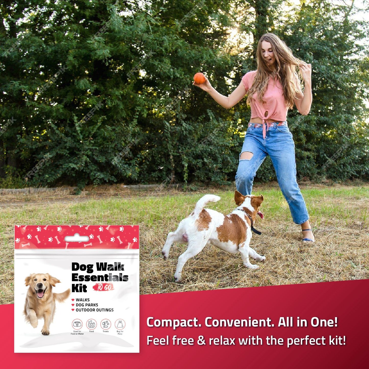 Red Dog Walking Essentials Kit