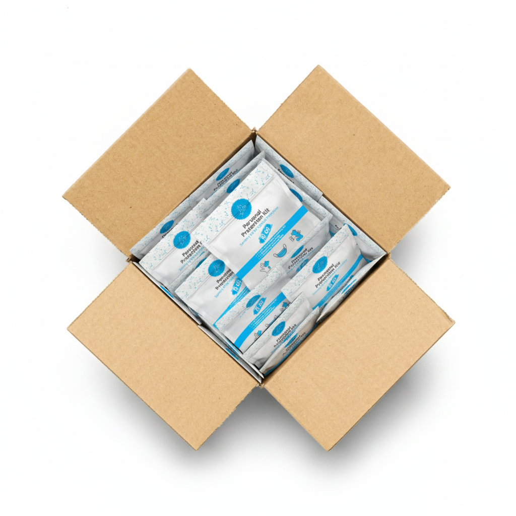 PPE Kit – With Face Mask, Hand Sanitizer & Alcohol Wipes