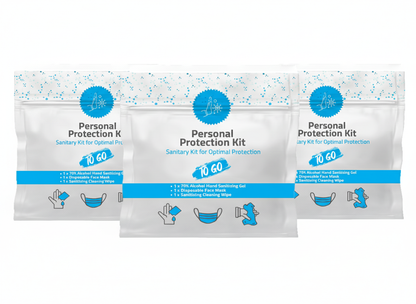 PPE Kit – With Face Mask, Hand Sanitizer & Alcohol Wipes