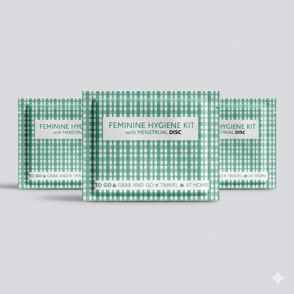 Green Plaid Menstrual Disc Kit
