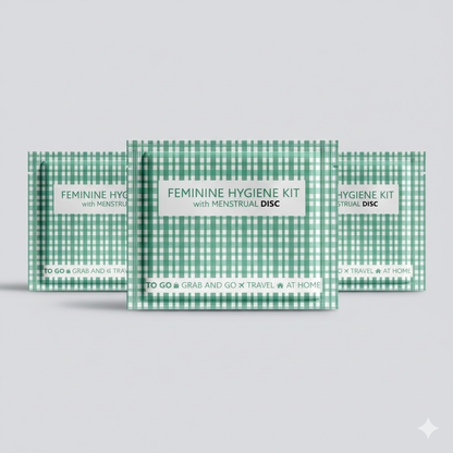 Green Plaid Menstrual Disc Kit