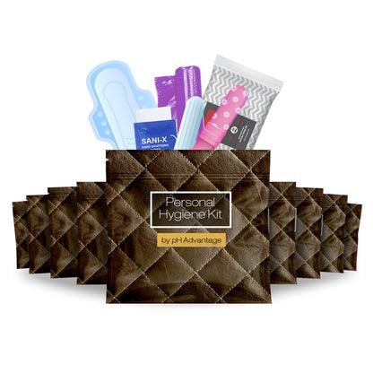 Dark Leather Feminine Hygiene Kit