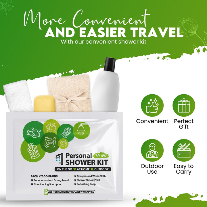 Compact Personal Shower Kit To-Go– Your Hygiene Companion for Travel, Gym, and Outdoor Adventures - Green