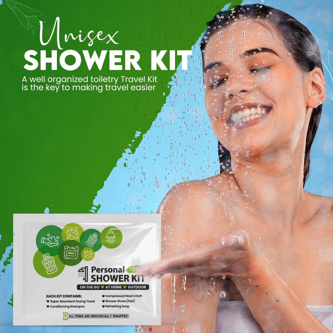 Compact Personal Shower Kit To-Go– Your Hygiene Companion for Travel, Gym, and Outdoor Adventures - Green