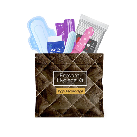 Dark Leather Feminine Hygiene Kit