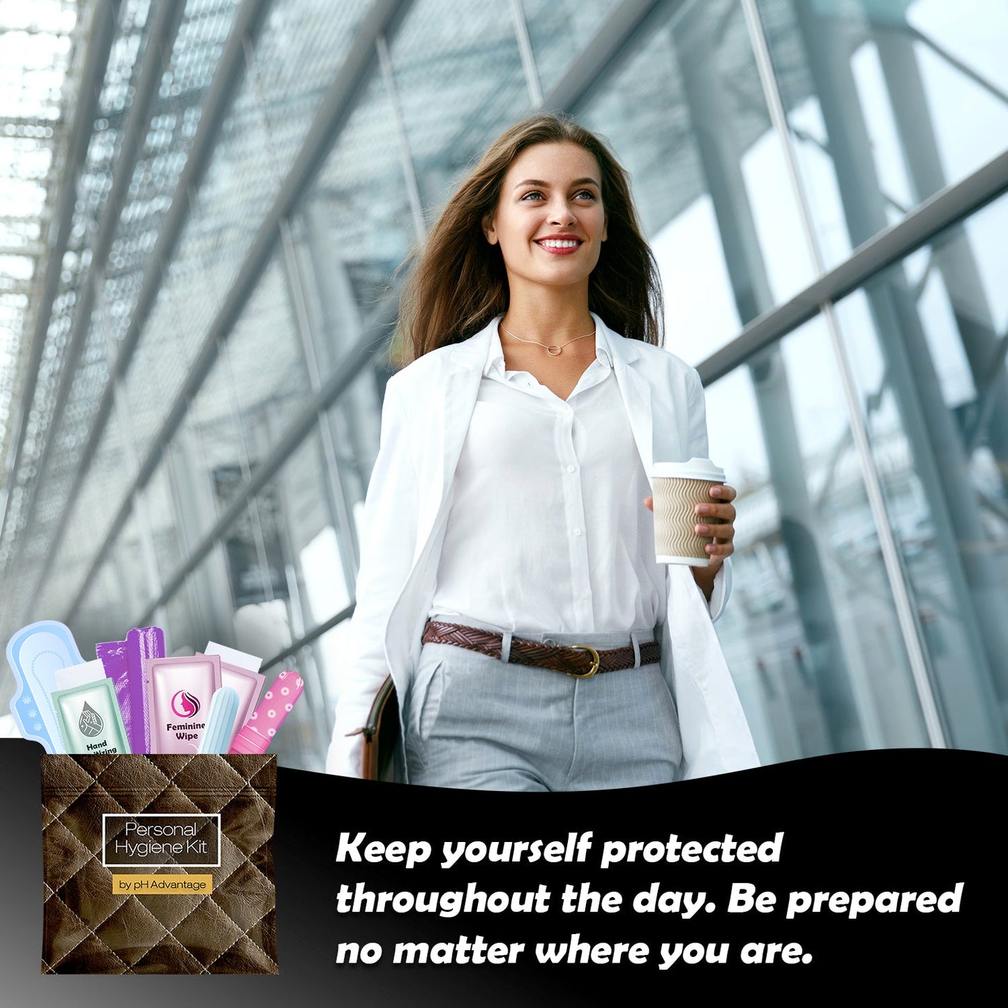 Dark Leather Feminine Hygiene Kit