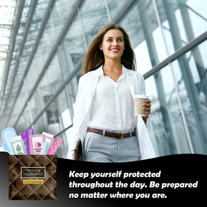 Dark Leather Feminine Hygiene Kit