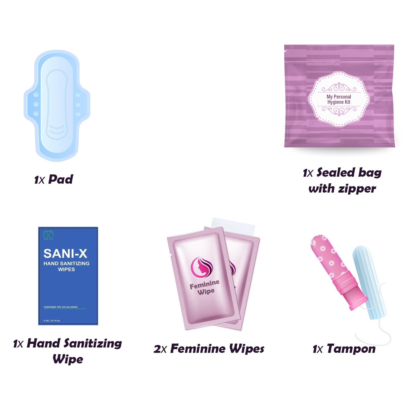 Purple Feminine Hygiene Kit