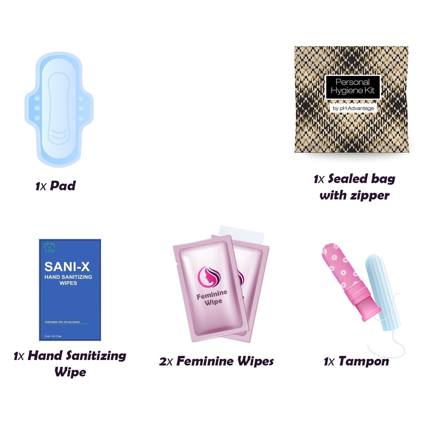 Light Leather Feminine Hygiene Kit