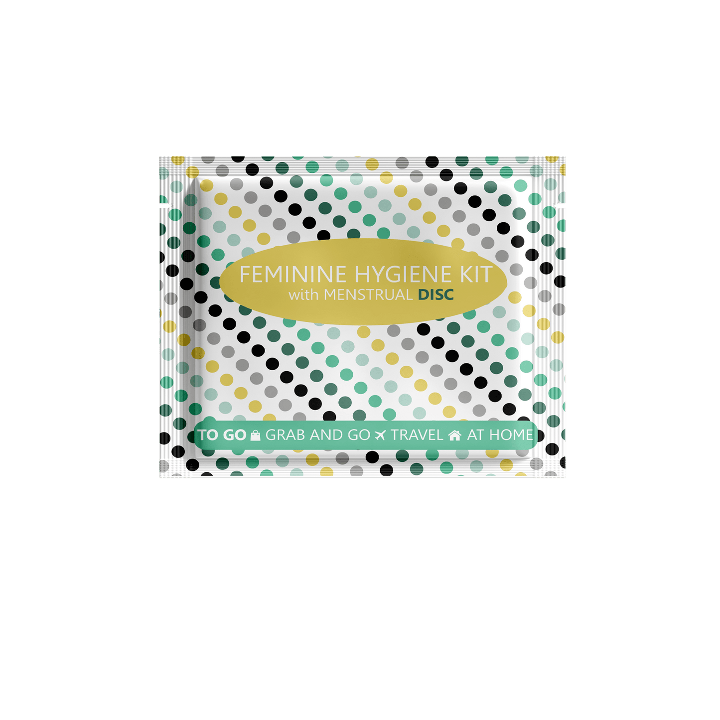 Menstrual Disc Kit with Pad, Wipes & Hand Sanitizer – Compact Period Essentials On the Go (Polka Dots)