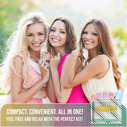 Menstrual Disc Kit with Pad, Wipes & Hand Sanitizer – Compact Period Essentials On the Go (Polka Dots)