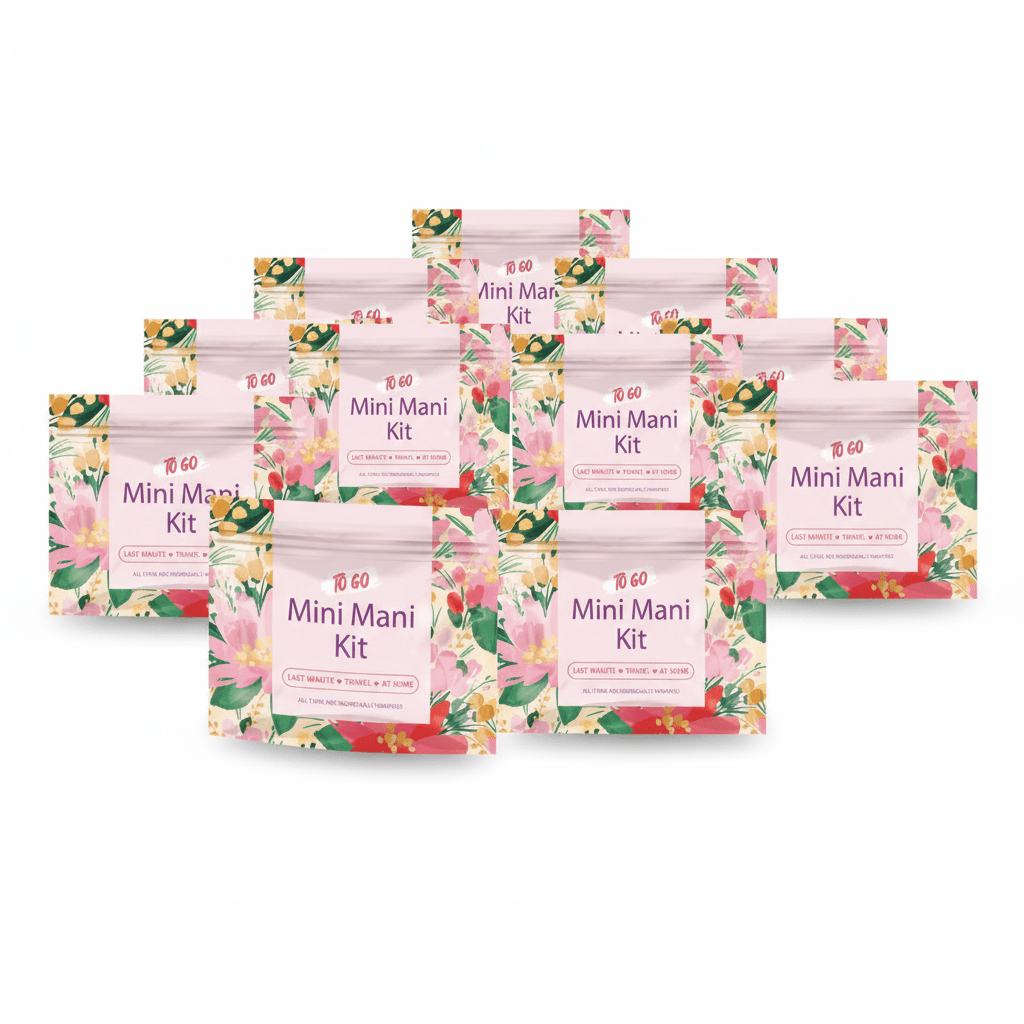 Pink Flowers Mini Manicure Kits