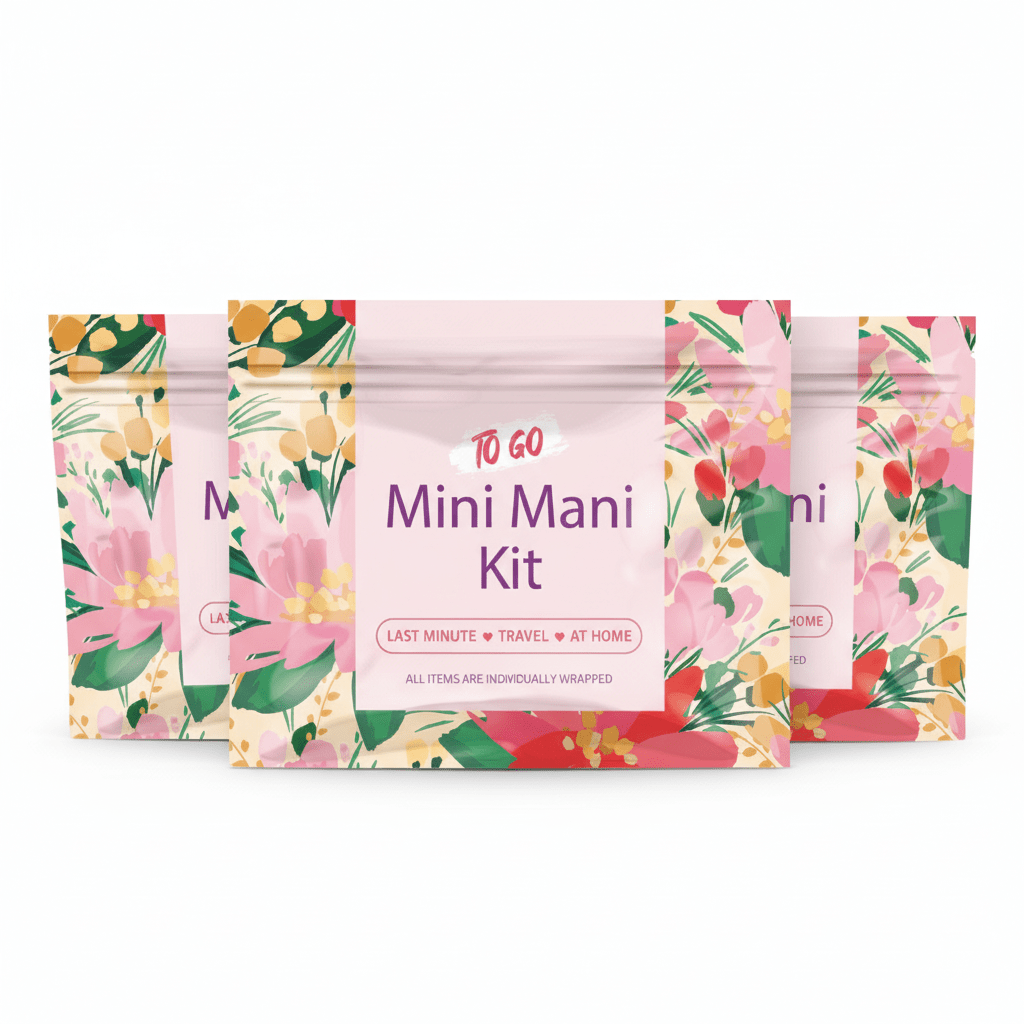 Pink Flowers Mini Manicure Kits