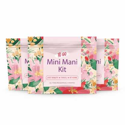 Pink Flowers Mini Manicure Kits