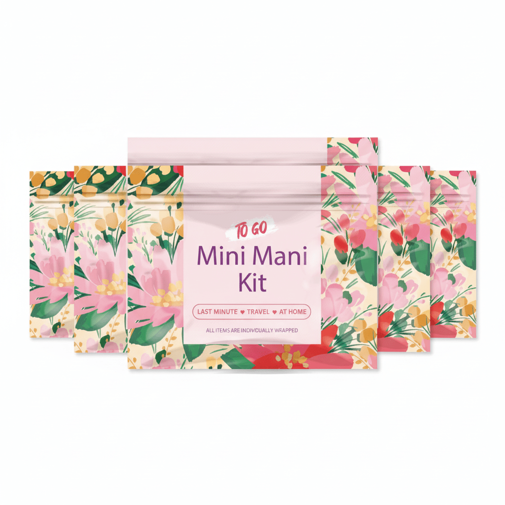 Pink Flowers Mini Manicure Kits