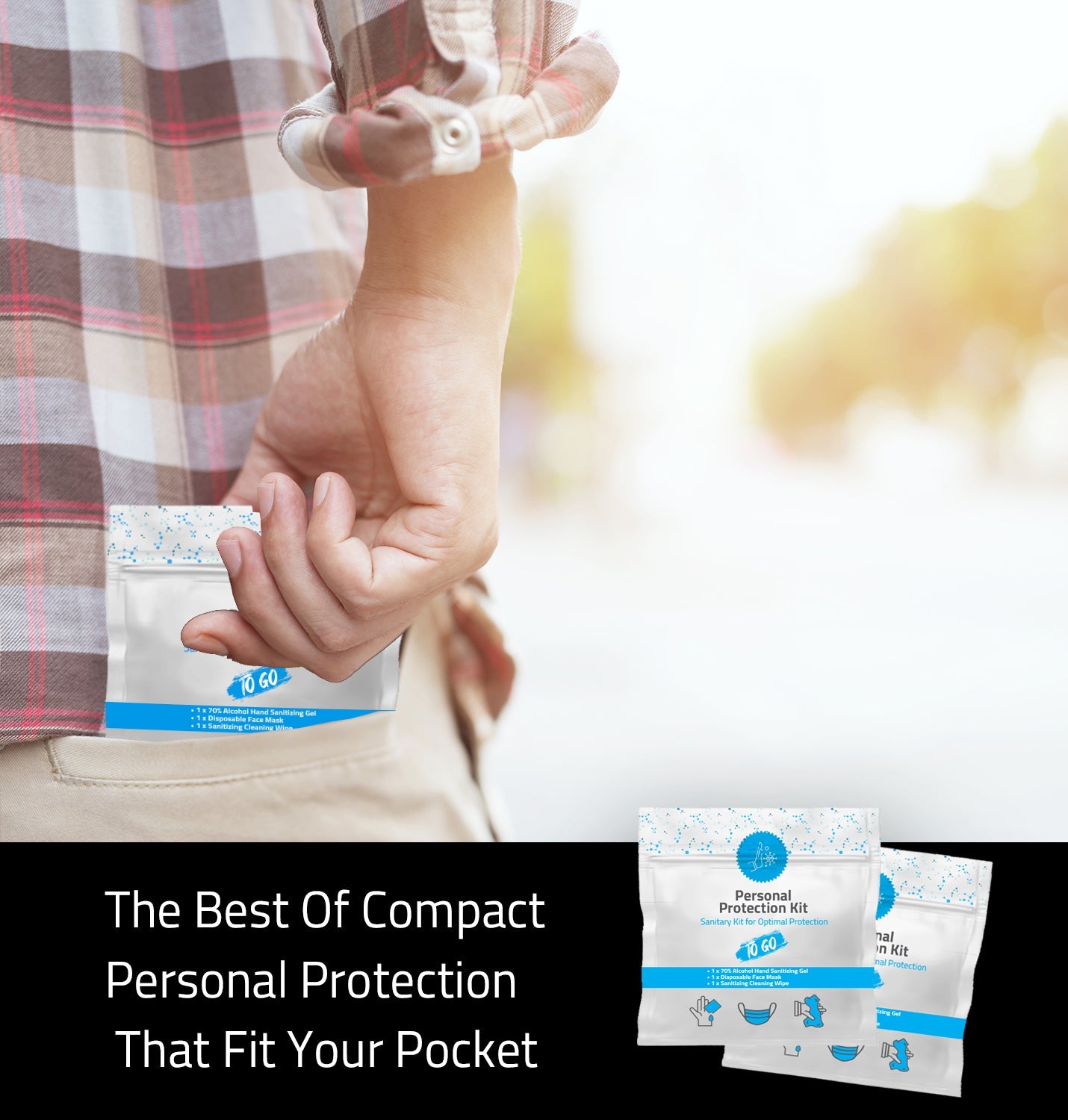 PPE Kit – With Face Mask, Hand Sanitizer & Alcohol Wipes