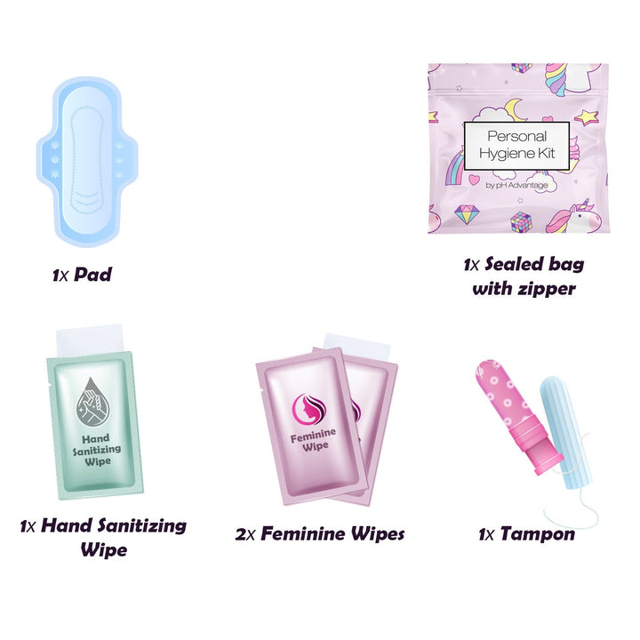 Rainbow and Unicorns Feminine Hygiene Kit