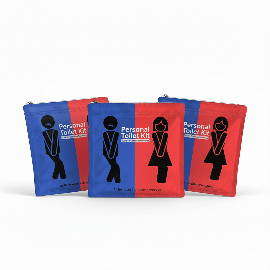 Red and Blue Toilet Kit