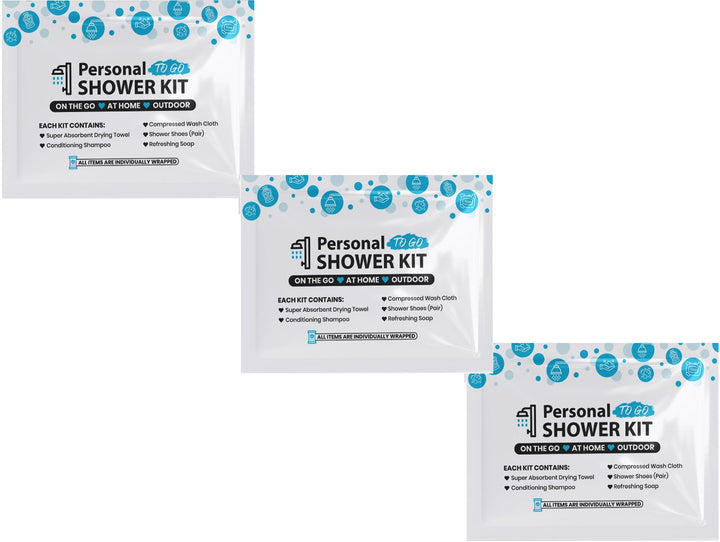 Compact Personal Shower Kit To-Go– Your Hygiene Companion for Travel, Gym, and Outdoor Adventures - Blue