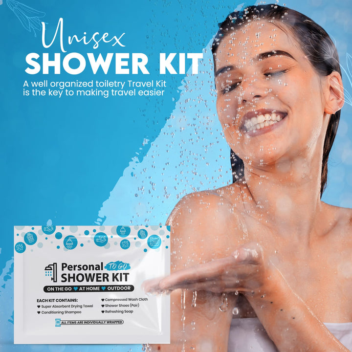 Compact Personal Shower Kit To-Go– Your Hygiene Companion for Travel, Gym, and Outdoor Adventures - Blue