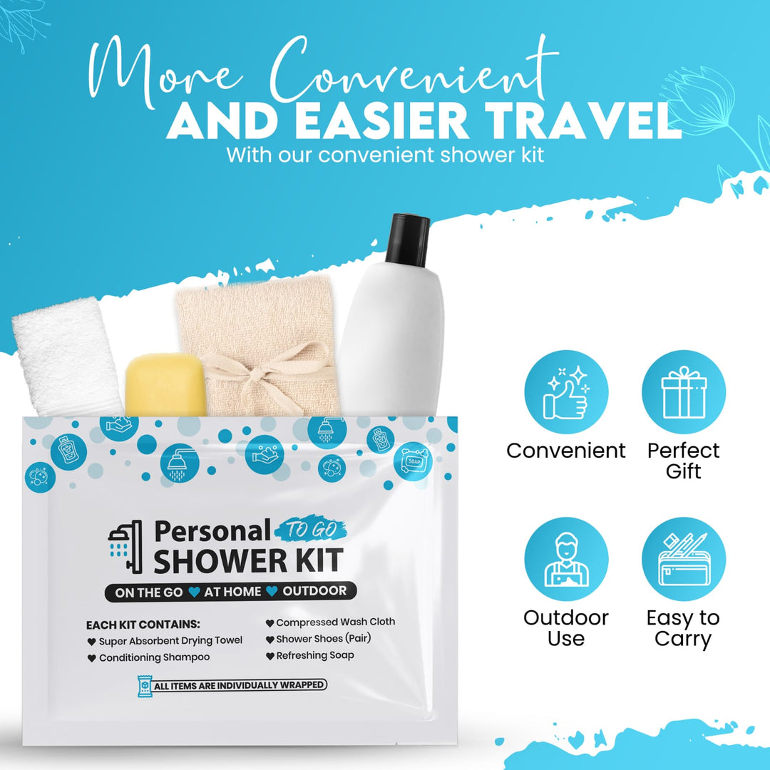 Compact Personal Shower Kit To-Go– Your Hygiene Companion for Travel, Gym, and Outdoor Adventures - Blue