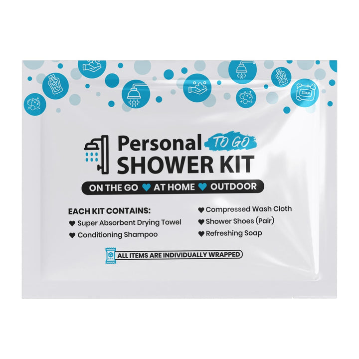 Compact Personal Shower Kit To-Go– Your Hygiene Companion for Travel, Gym, and Outdoor Adventures - Blue