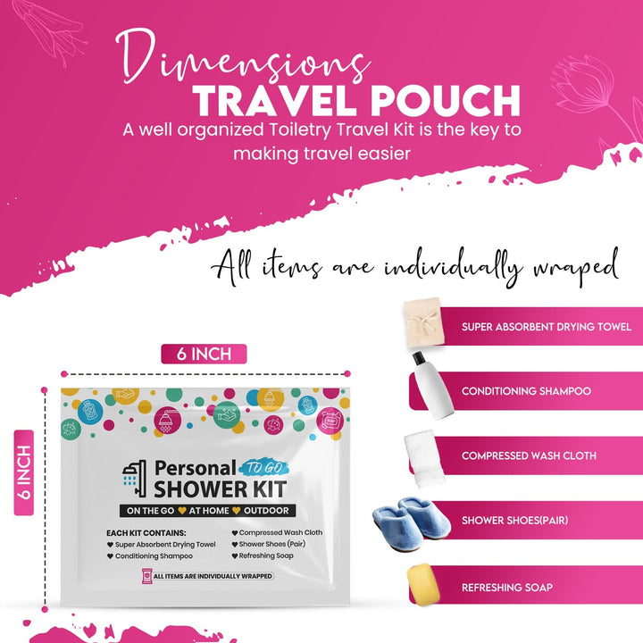 Compact Personal Shower Kit To-Go– Your Hygiene Companion for Travel, Gym, and Outdoor Adventures - Multi-Color