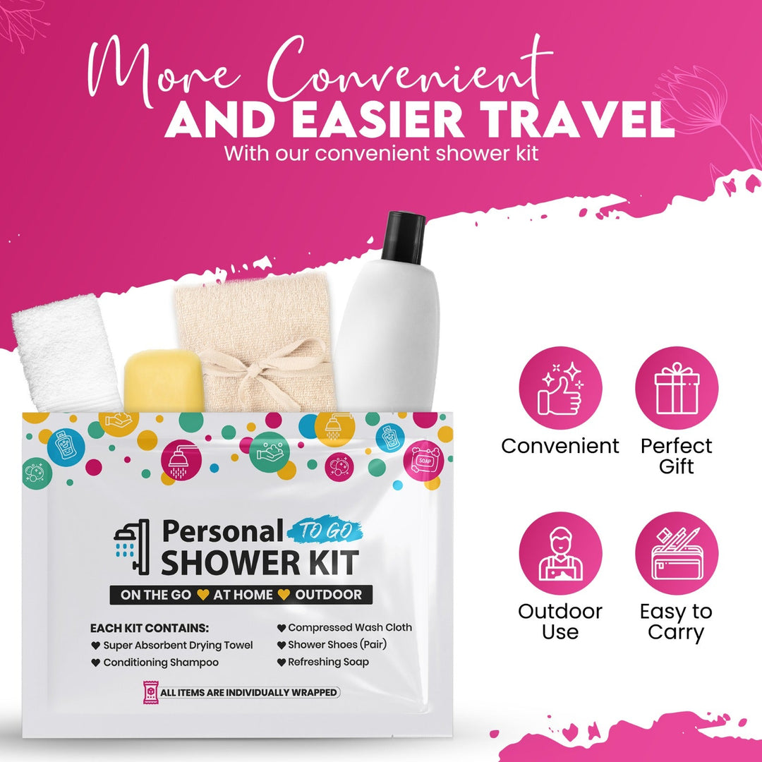 Compact Personal Shower Kit To-Go– Your Hygiene Companion for Travel, Gym, and Outdoor Adventures - Multi-Color