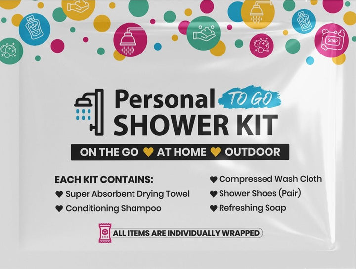 Compact Personal Shower Kit To-Go– Your Hygiene Companion for Travel, Gym, and Outdoor Adventures - Multi-Color