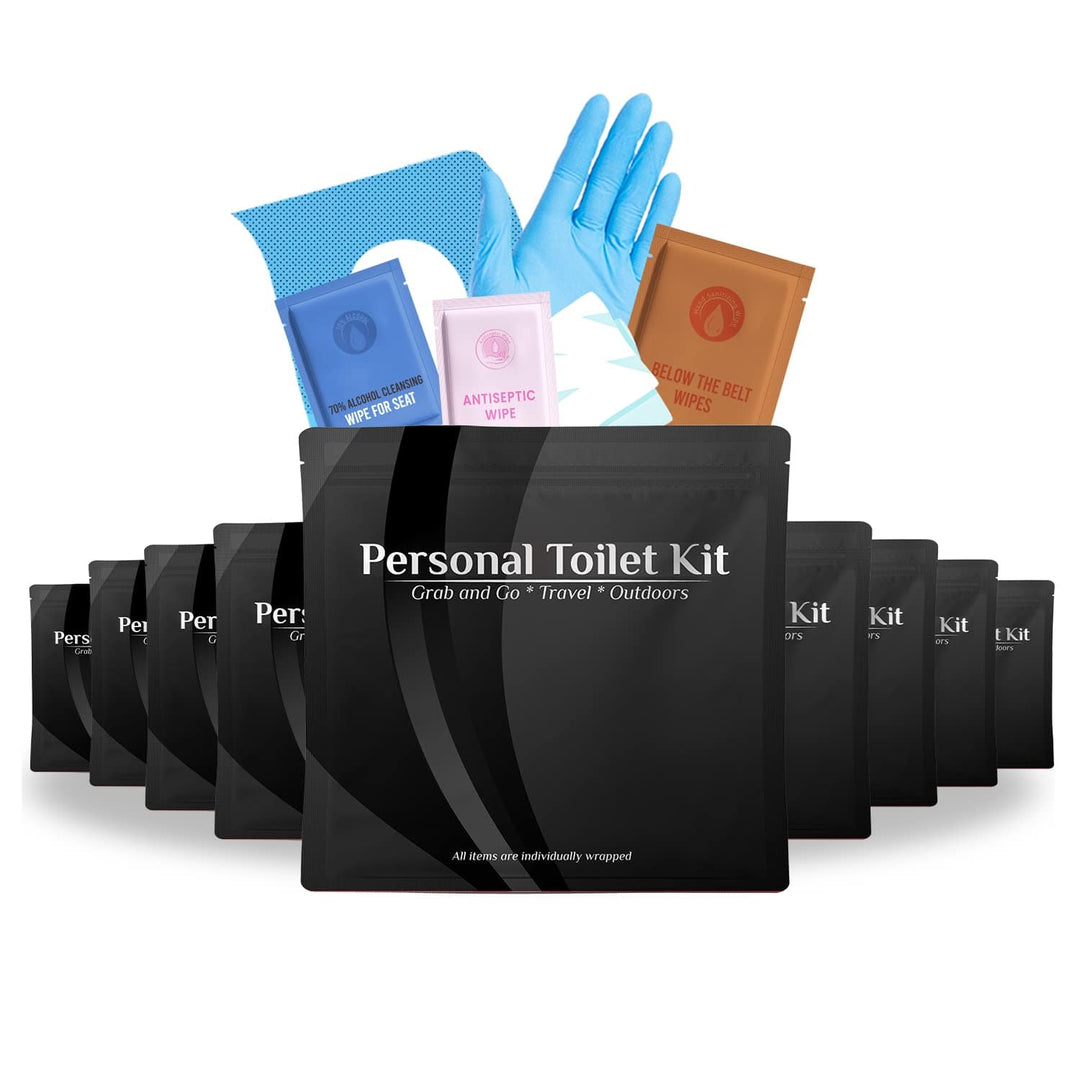 Personal Toilet Kit - 10 Pack - Black Edition Kit U Safe