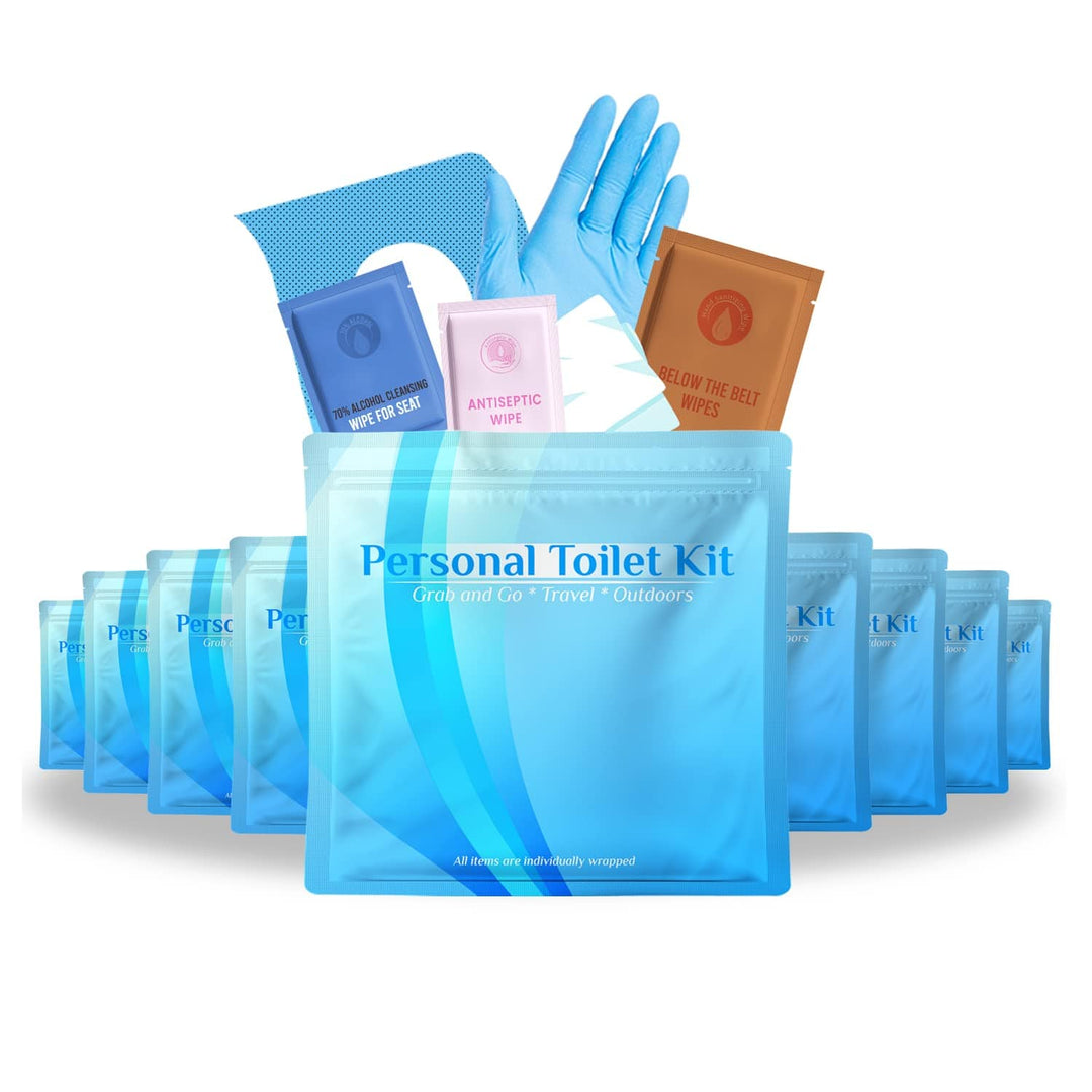 Personal Toilet Kit - 10 Pack - Blue Edition Kit U Safe