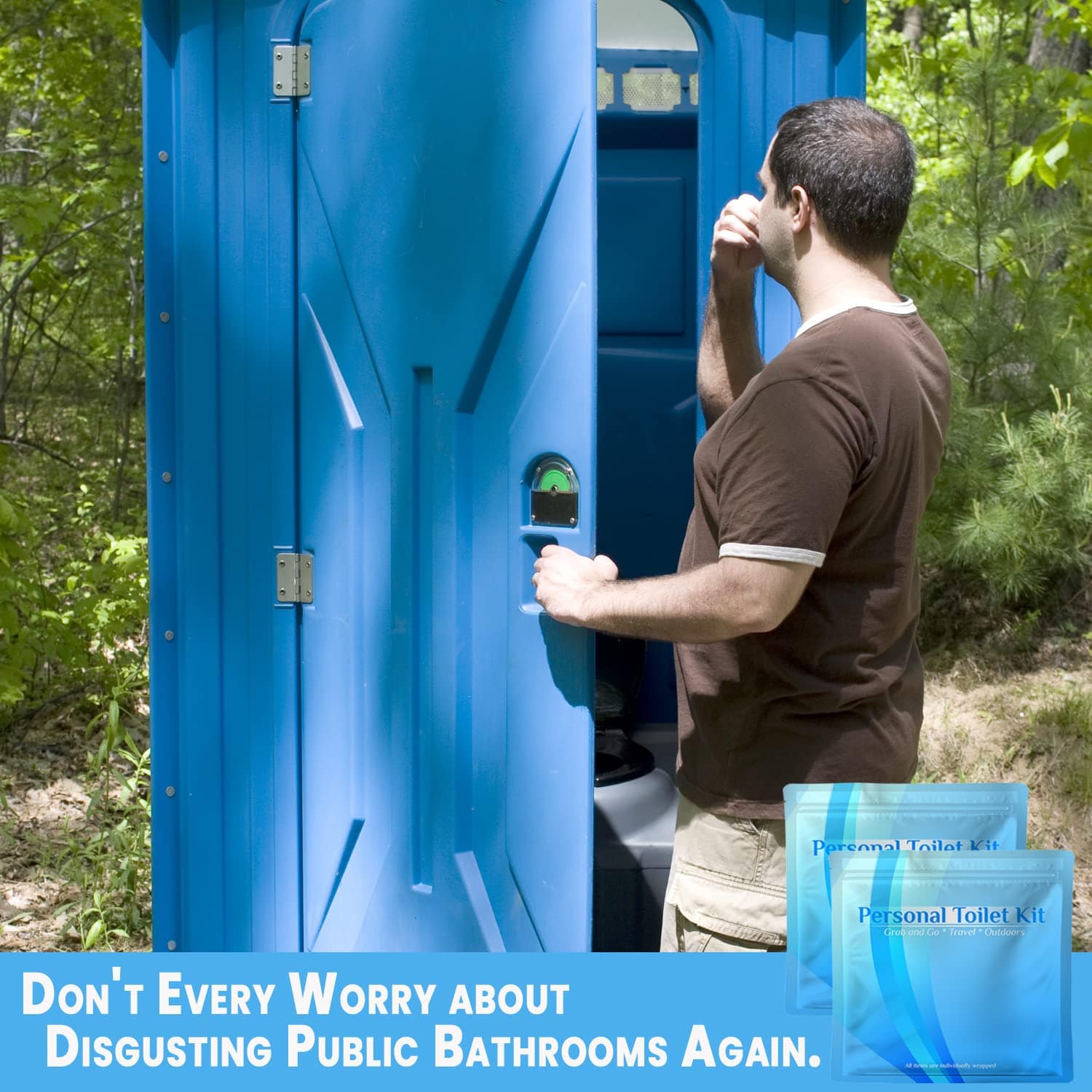 10Pack Blue Personal Toilet Kits Hygienic Restroom Kit U Safe