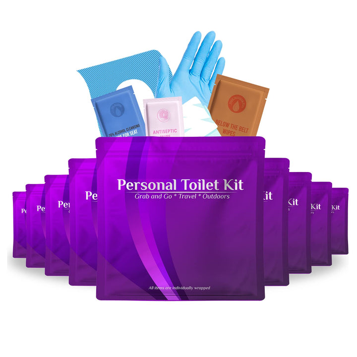 Personal Toilet Kit - 10 Pack - Purple Edition Kit U Safe