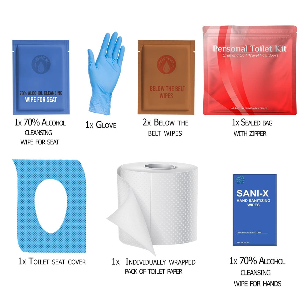 Personal Toilet Kit - 10 Pack - Red Edition Kit U Safe
